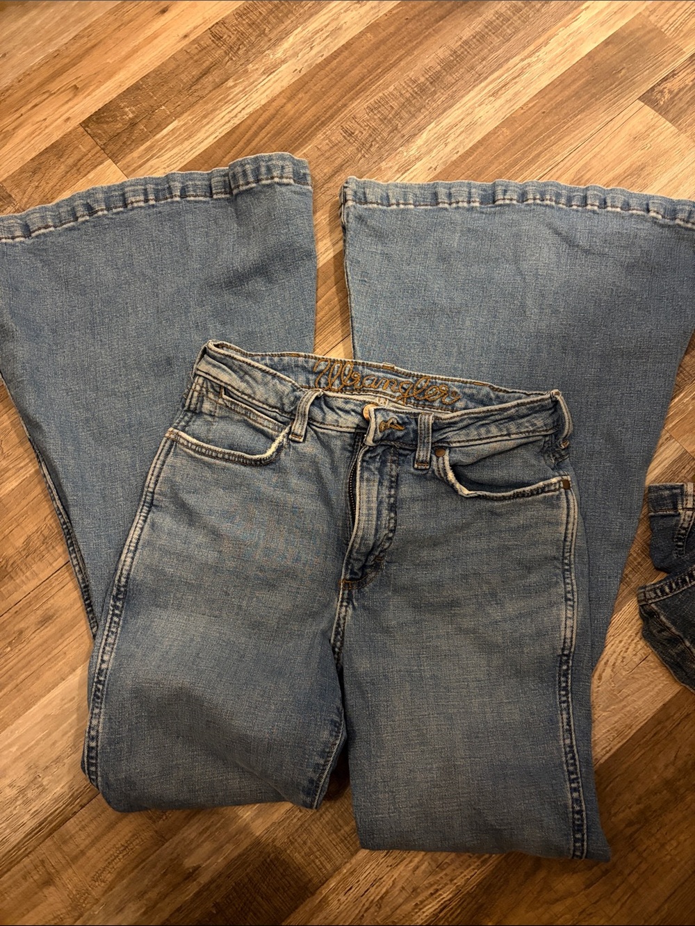 Wrangler Light Blue Wide-Leg Flare Jeans